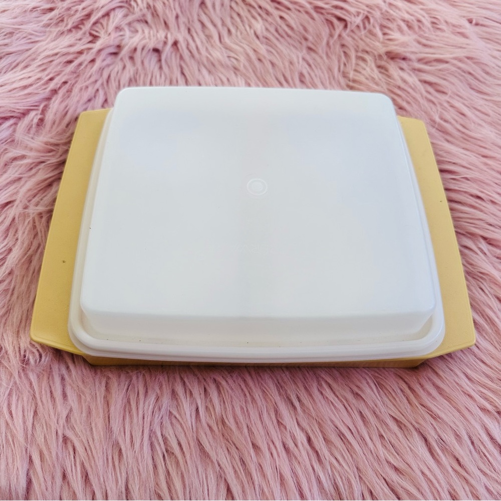 Vintage Tupperware White and Gold Serveware